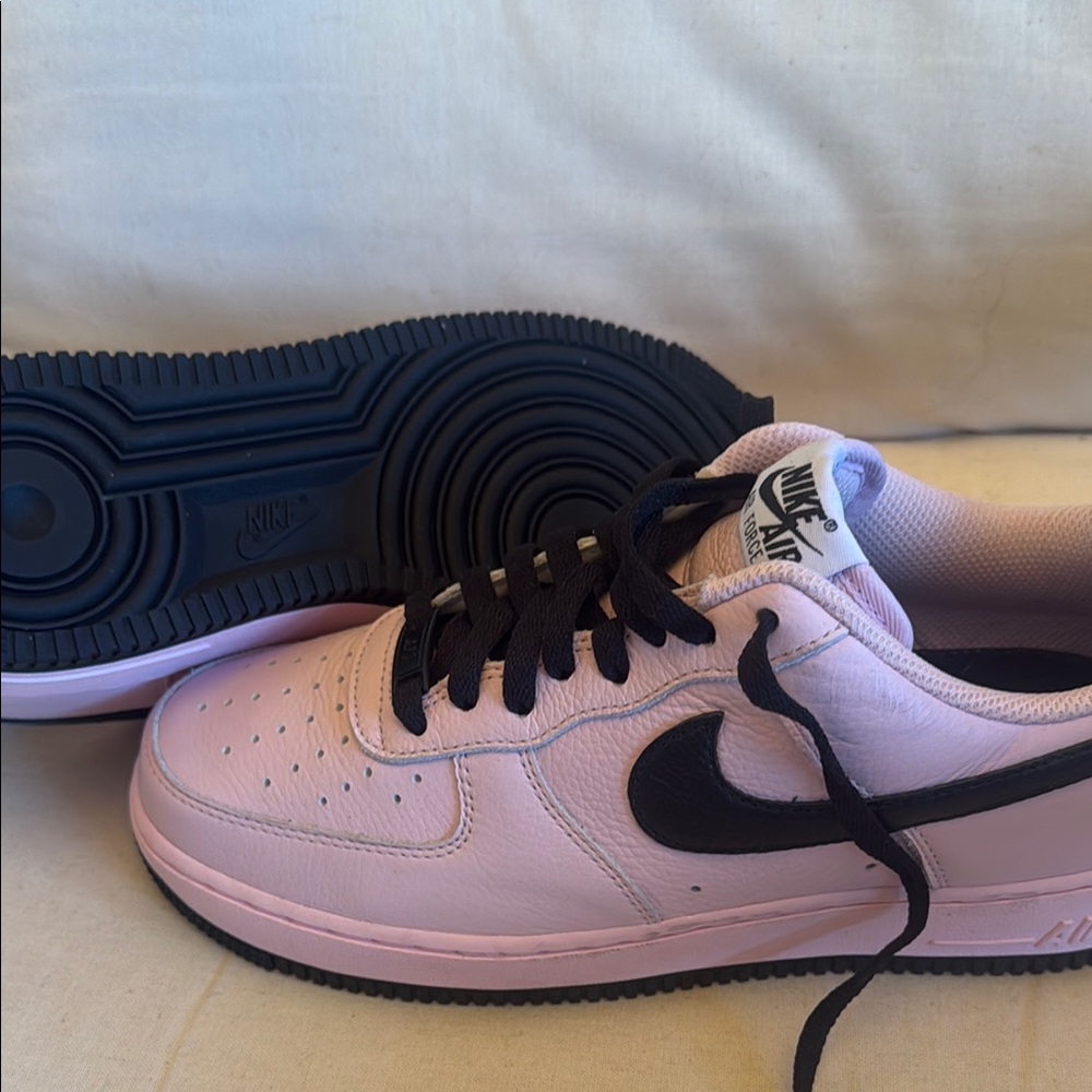 Custom Nike Air Force 1 Pink and Black Sneakers